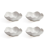 Zodax Alfresco Round Ceramic Wavy Condiment Bowls, Set of 4