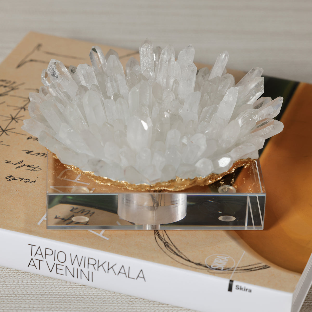 Zodax Clear Crystal Cluster Decorative Accent with Acrylic Base, Small
