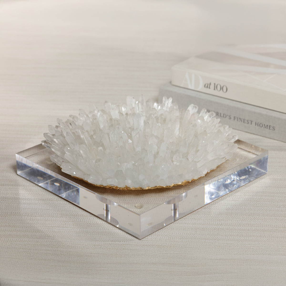 Zodax Clear Crystal Cluster Decorative Accent with Acrylic Base, Large