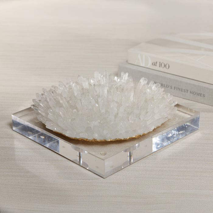 Zodax Clear Crystal Cluster Decorative Accent with Acrylic Base, Large