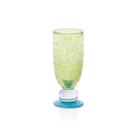 Zodax Antibes Bubble Mimosa & Bellini Stemware Glasses, Set of 4 - Green with Blue Base