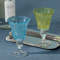 Zodax Antibes Bubble Wine Glasses, Set of 4 - Green with Clear Base