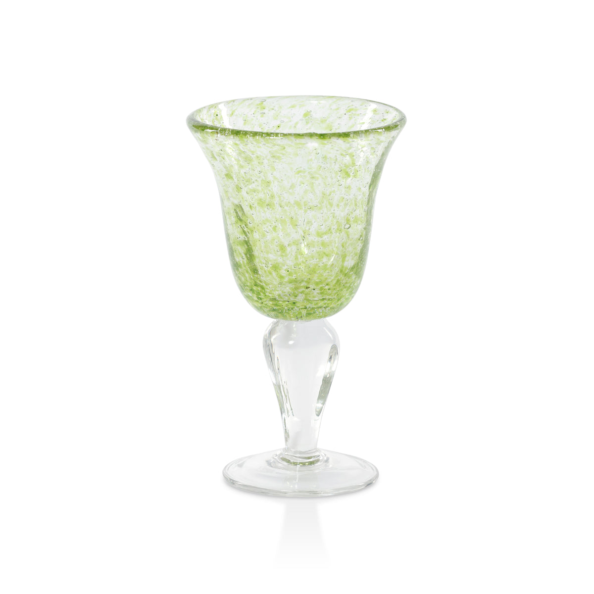 Zodax Antibes Bubble Wine Glasses, Set of 4 - Green with Clear Base