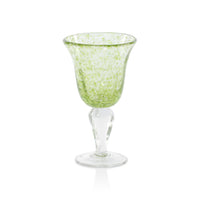 Zodax Antibes Bubble Wine Glasses, Set of 4 - Green with Clear Base