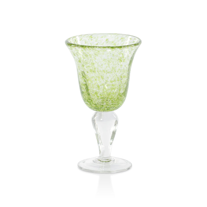 Zodax Antibes Bubble Wine Glasses, Set of 4 - Green with Clear Base