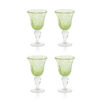 Zodax Antibes Bubble Wine Glasses, Set of 4 - Green with Clear Base