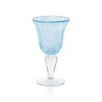 Zodax Antibes Bubble Wine Glasses, Set of 4 - Blue with Clear Base