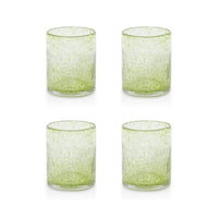 Zodax Antibes Bubble Green Glass Tumblers, Set of 4