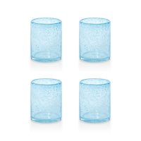 Zodax Antibes Bubble Blue Glass Tumblers, Set of 4
