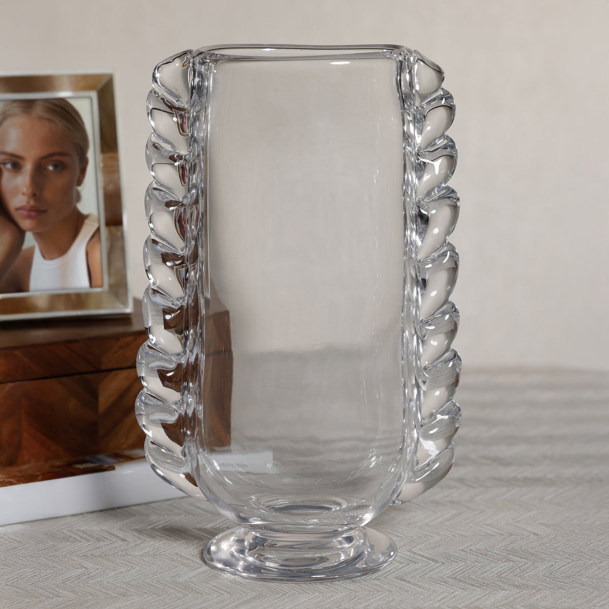 Zodax Vintage Braided Clear Glass Vase