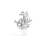 Zodax White Resin Coral Sculpture on Acrylic Base, 7.5" x 4" x 10"