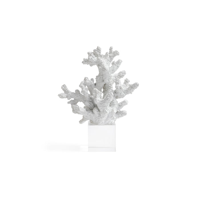 Zodax White Resin Coral Sculpture on Acrylic Base, 7.5" x 4" x 10"