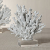 Zodax White Resin Coral Sculpture on Acrylic Base, 8.25" x 4.5" x 8.5"