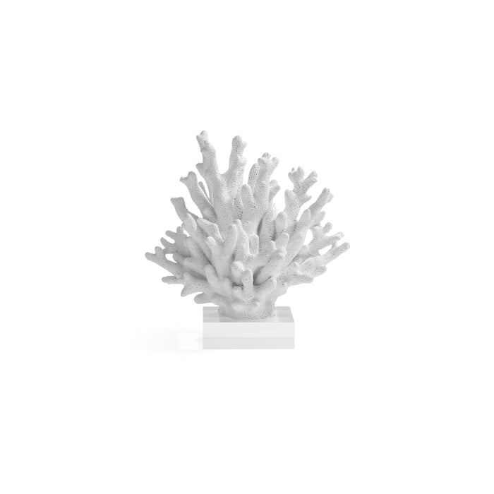 Zodax White Resin Coral Sculpture on Acrylic Base, 8.25" x 4.5" x 8.5"
