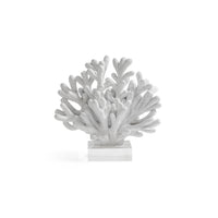 Zodax White Resin Coral Sculpture on Acrylic Base, 9.5" x 4.75" x 9.5"