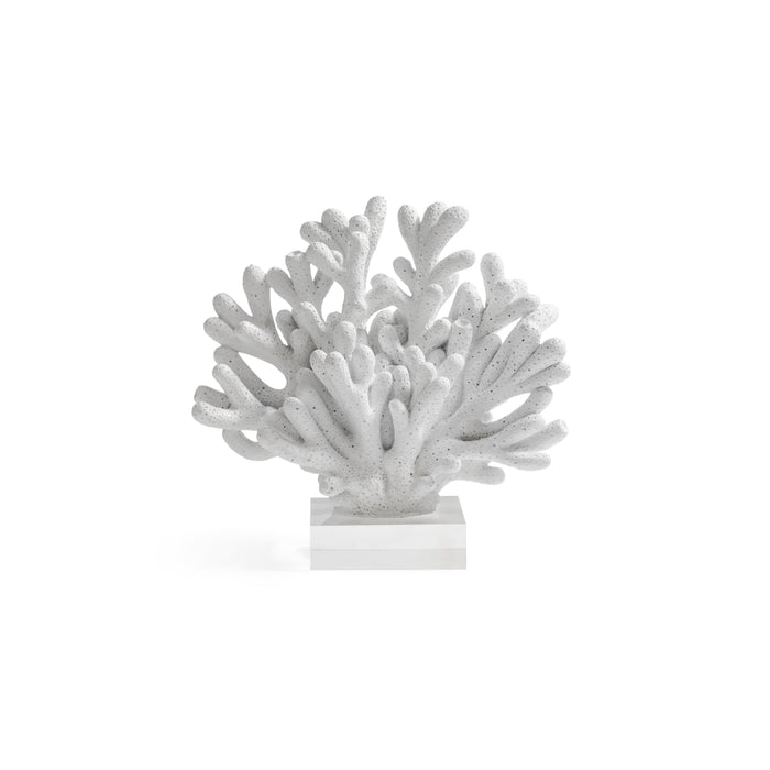 Zodax White Resin Coral Sculpture on Acrylic Base, 9.5" x 4.75" x 9.5"