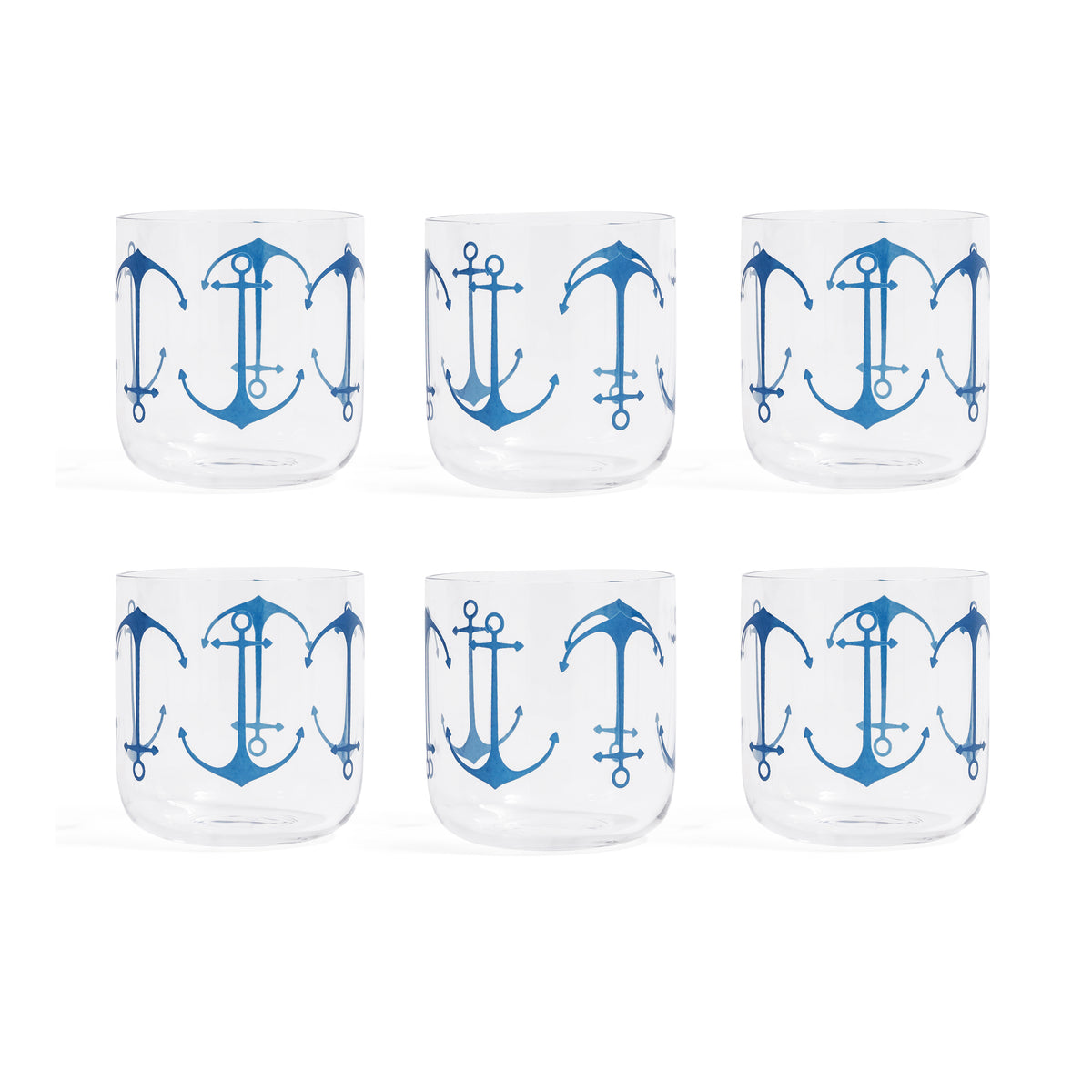 Zodax Anchor Design Rock Glasses, Set of 6