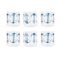 Zodax Anchor Design Rock Glasses, Set of 6