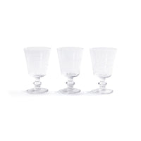 Zodax Etched All-Purpose Goblet Glasses – Set of 3 (Assorted)