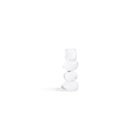 Zodax Ice Stone Glass Taper Candle Holder, 6"