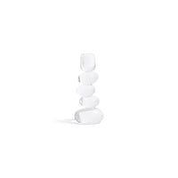 Zodax Ice Stone Glass Taper Candle Holder, 7.5"