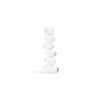 Zodax Ice Stone Glass Taper Candle Holder, 9"