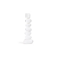 Zodax Ice Stone Glass Taper Candle Holder, 11"