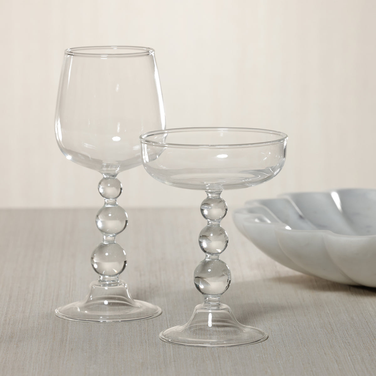Zodax Bubble Coupe / Martini Glasses, Set of 4