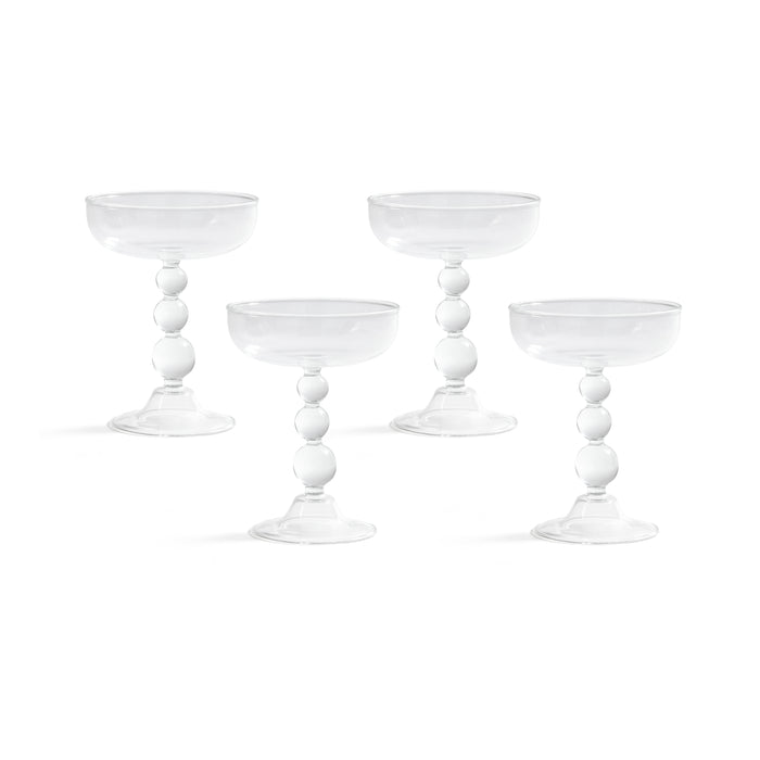 Zodax Bubble Coupe / Martini Glasses, Set of 4