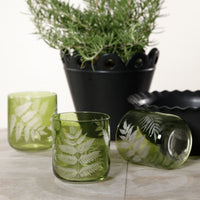 Zodax Fern Leaf Rock Glasses, Set of 6