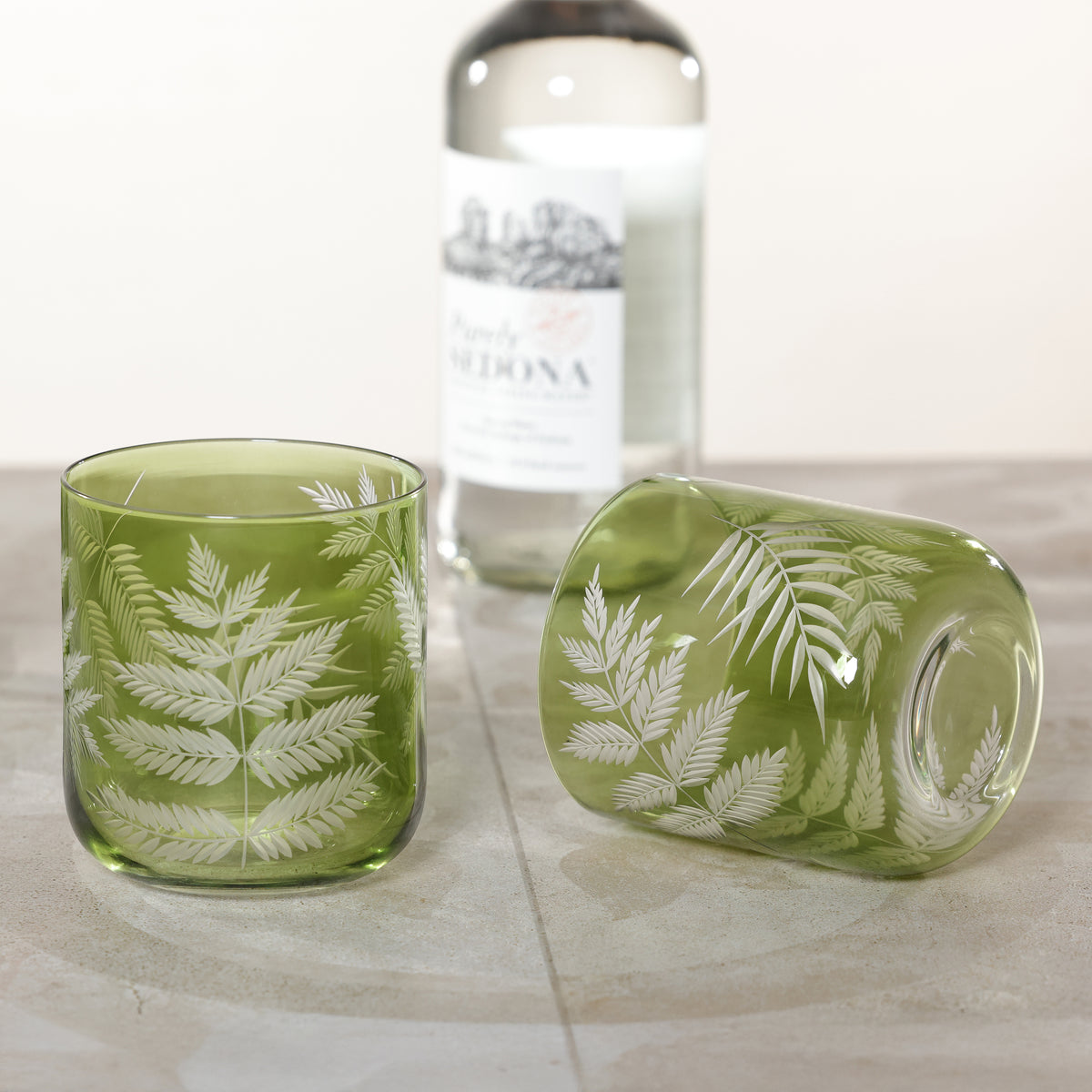 Zodax Fern Leaf Rock Glasses, Set of 6