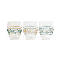 Zodax Festa Vetro Glass Tumblers, Set of 6 - Green, Amber, and Pink Tones