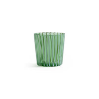 Zodax Marina White Stripe Glass Tumblers, Set of 6 - Green