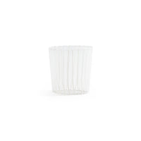 Zodax Marina White Stripe Glass Tumblers, Set of 6 - White
