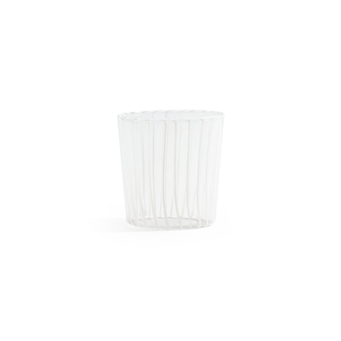 Zodax Marina White Stripe Glass Tumblers, Set of 6 - White