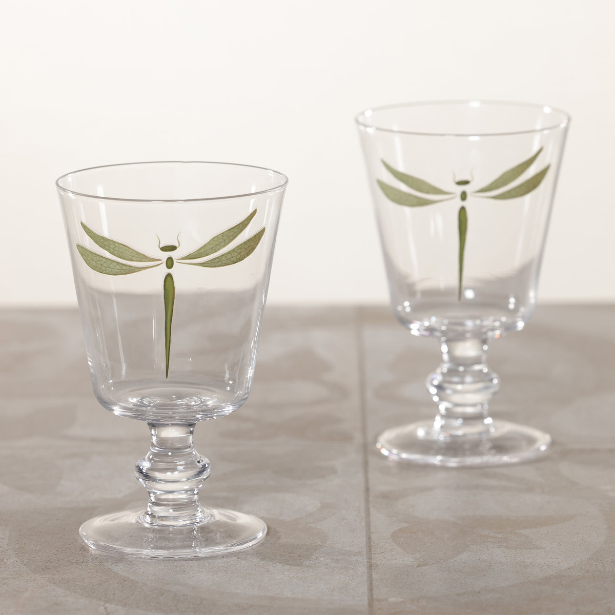 Zodax Whispering Water / Wine Stemware, Set of 6 - Dragonfly