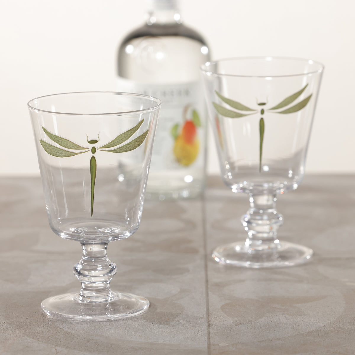 Zodax Whispering Water / Wine Stemware, Set of 6 - Dragonfly