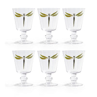 Zodax Whispering Water / Wine Stemware, Set of 6 - Dragonfly