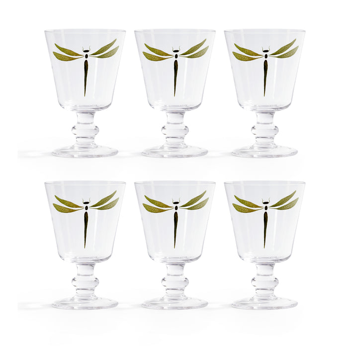 Zodax Whispering Water / Wine Stemware, Set of 6 - Dragonfly