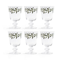 Zodax Whispering Water / Wine Stemware, Set of 6 - Leaves