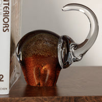 Zodax Great Elephant Golden Amber Glass Sculpture