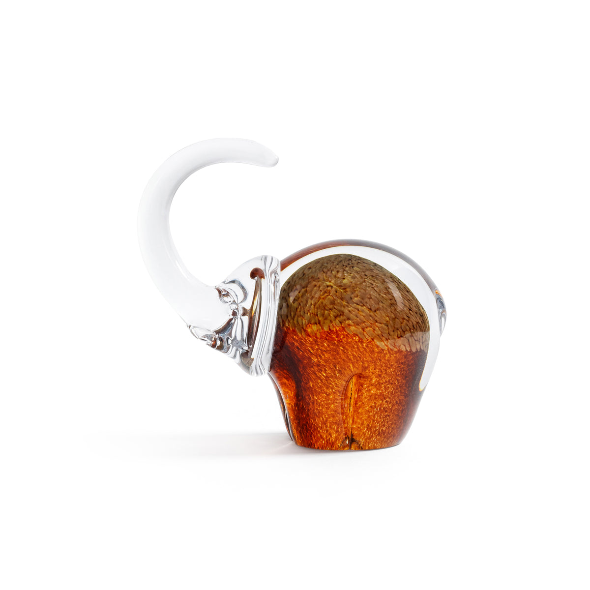 Zodax Great Elephant Golden Amber Glass Sculpture