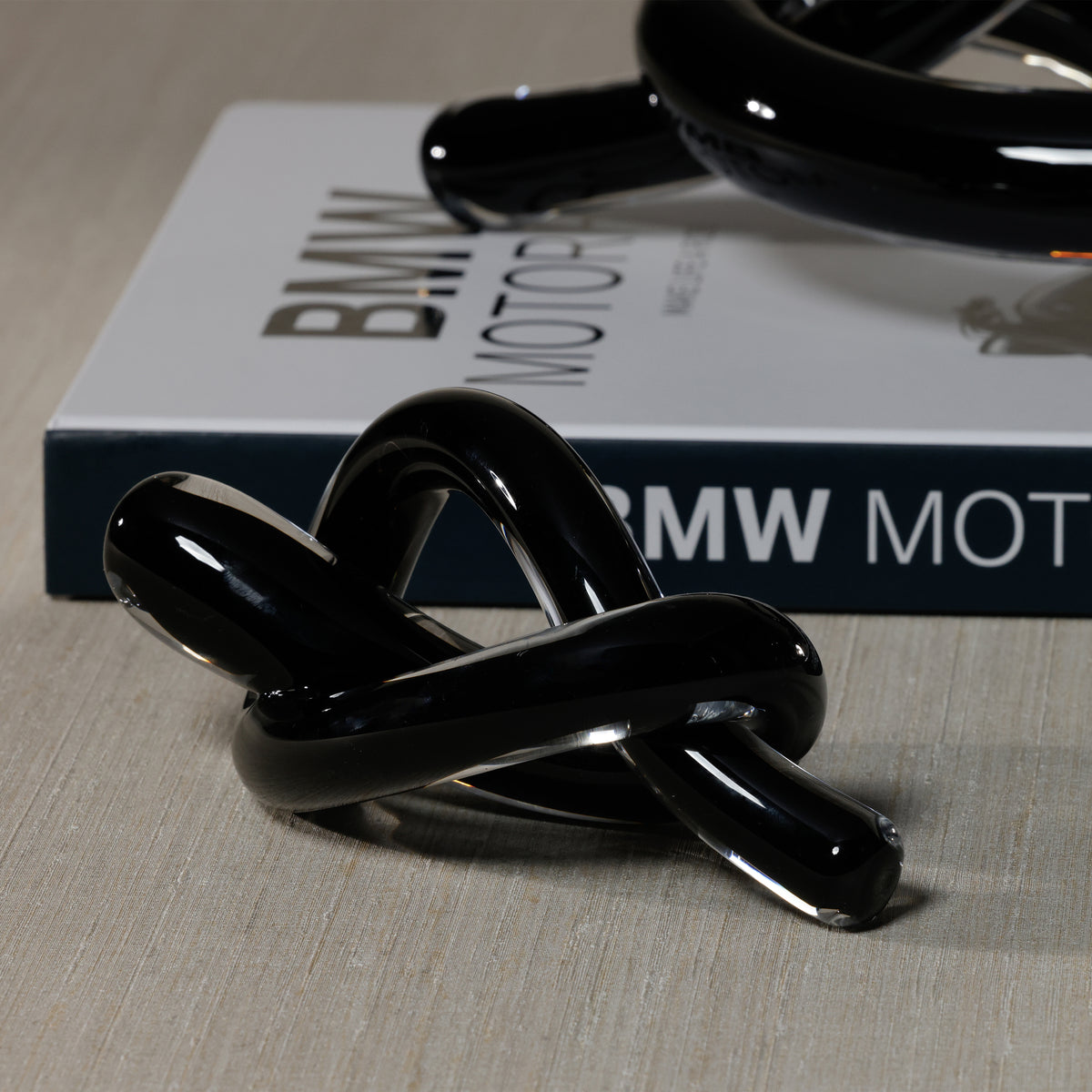 Zodax Obsidian Glass Knot Paperweight, Small