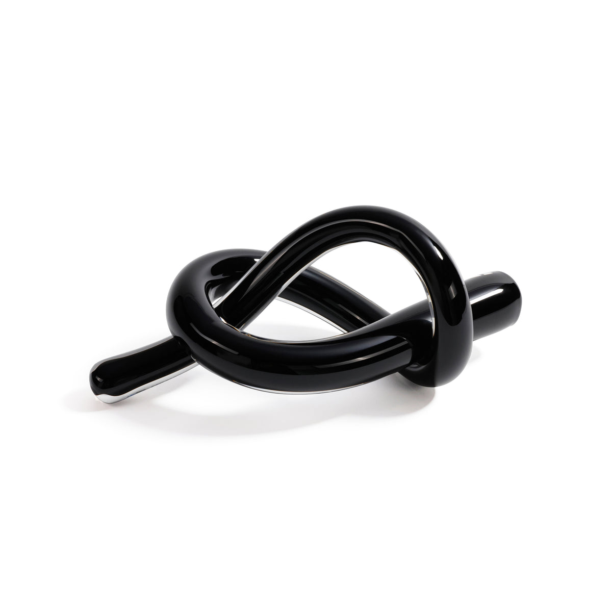 Zodax Obsidian Glass Knot Paperweight, Large