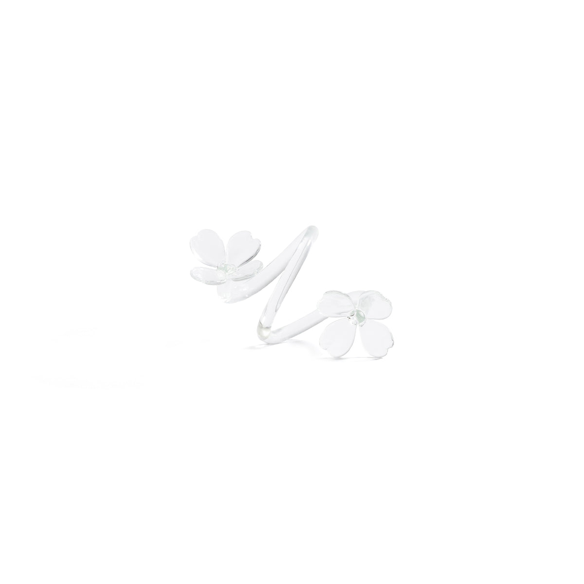 Zodax Botanica Clear Glass Flower Napkin Rings, Set of 4