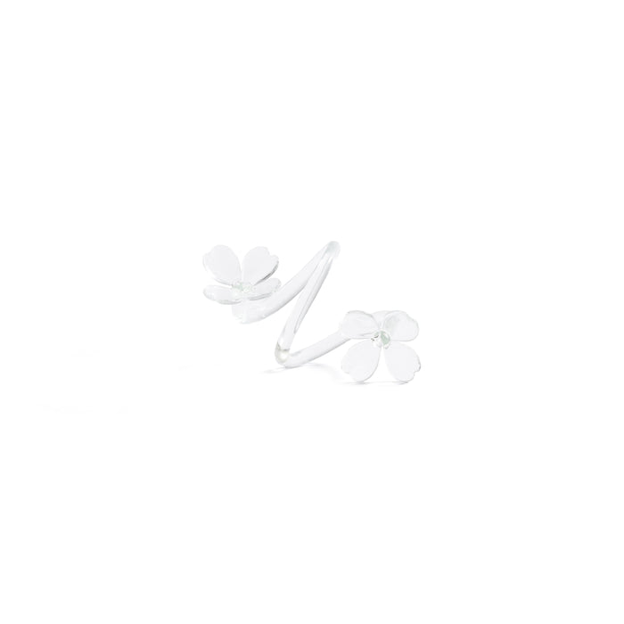 Zodax Botanica Clear Glass Flower Napkin Rings, Set of 4