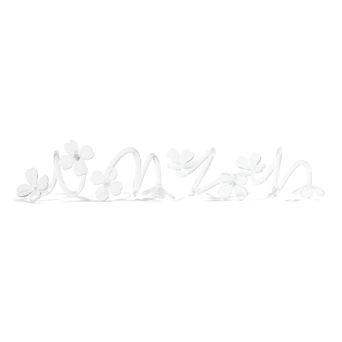Zodax Botanica Clear Glass Flower Napkin Rings, Set of 4