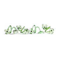Zodax Botanica Green Glass Flower Napkin Rings, Set of 4