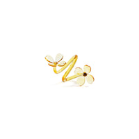 Zodax Botanica Amber Glass Flower Napkin Rings, Set of 4