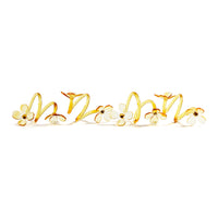 Zodax Botanica Amber Glass Flower Napkin Rings, Set of 4